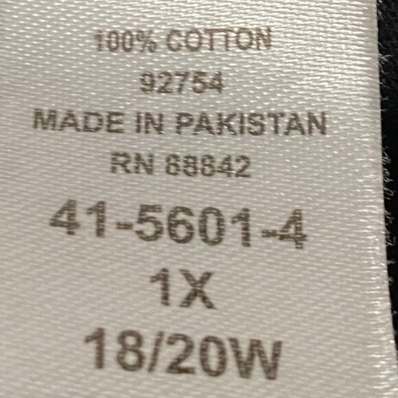 #12 Catherines black tunic/tee w/the words "Show me the many", size 1X - Picture 9 of 10